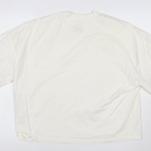Monoprix Men's Ivory Organic Cotton Crew Neck T-Shirt Size L