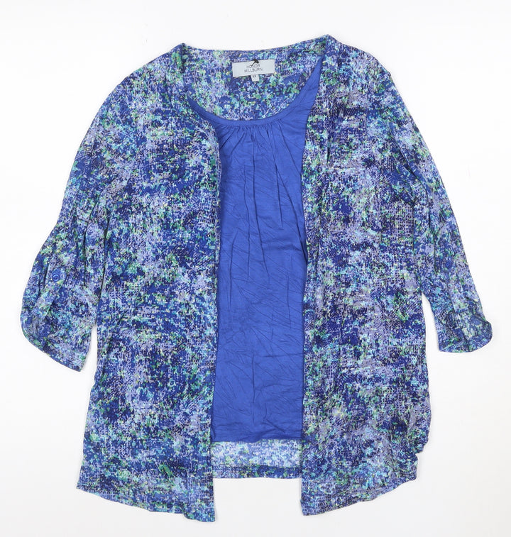 Honor Millburn Women's Blue Tunic Blouse Size 12 3/4 Sleeve