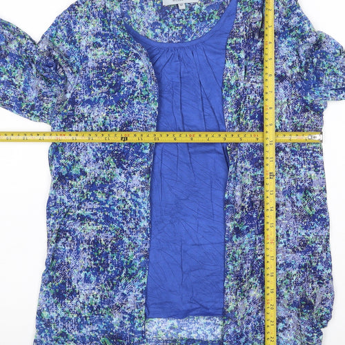 Honor Millburn Women's Blue Tunic Blouse Size 12 3/4 Sleeve