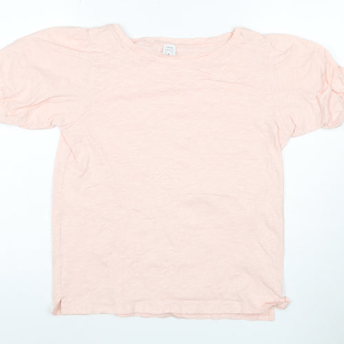 John Lewis Women Pink Cotton Puff Short Sleeve T-Shirt Size 10