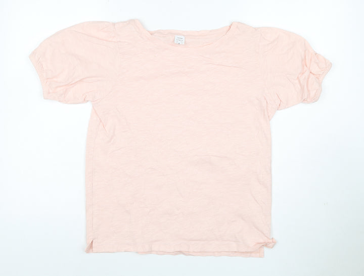John Lewis Women Pink Cotton Puff Short Sleeve T-Shirt Size 10