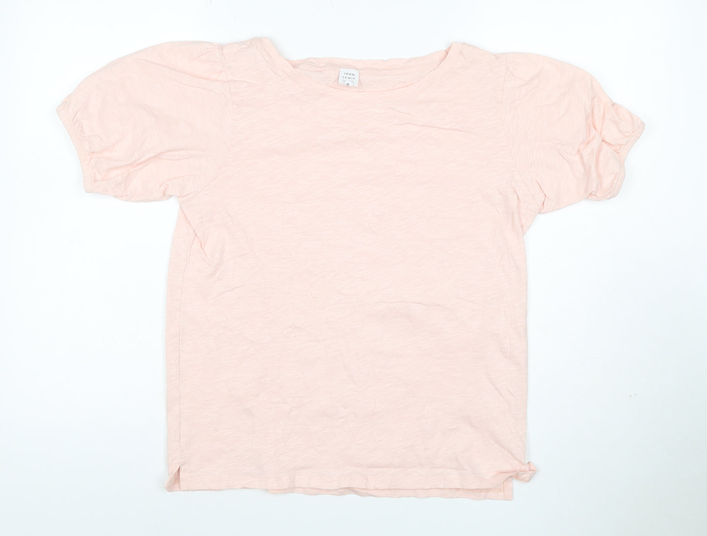 John Lewis Women Pink Cotton Puff Short Sleeve T-Shirt Size 10