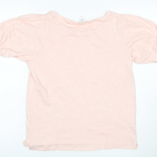 John Lewis Women Pink Cotton Puff Short Sleeve T-Shirt Size 10