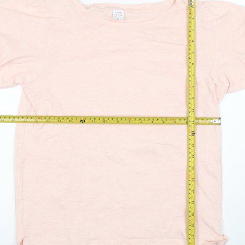 John Lewis Women Pink Cotton Puff Short Sleeve T-Shirt Size 10