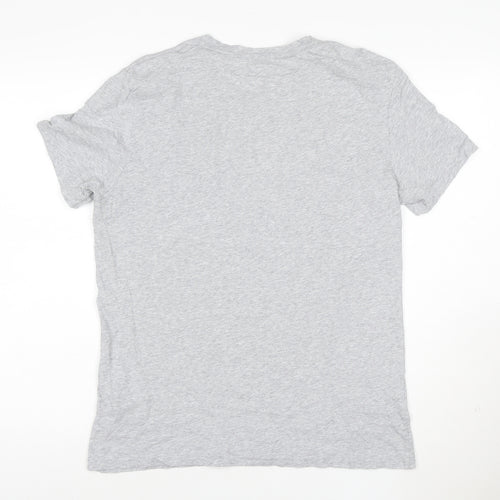 AllSaints Men's Grey Cotton Crew Neck T-Shirt Size L