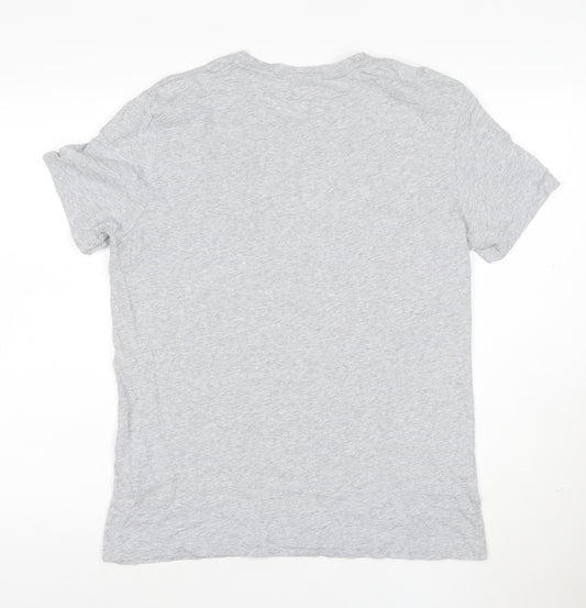 AllSaints Men's Grey Cotton Crew Neck T-Shirt Size L
