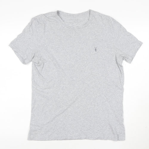 AllSaints Men's Grey Cotton Crew Neck T-Shirt Size L