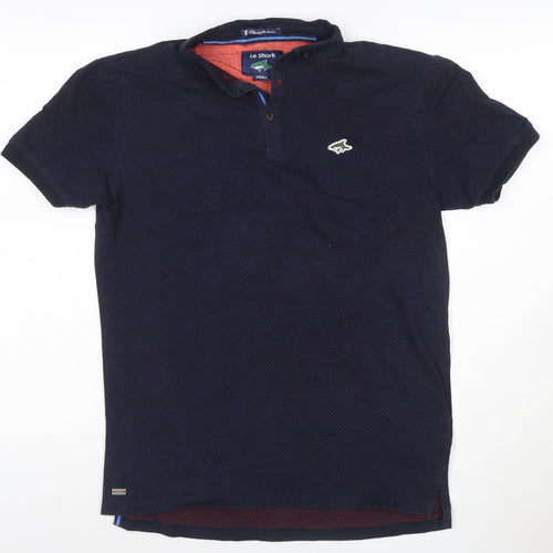 Le Shark Men's Blue Small Polo Shirt Button Down Classic Logo