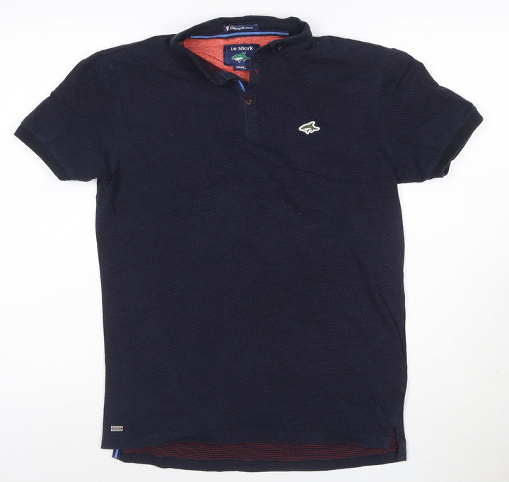 Le Shark Men's Blue Small Polo Shirt Button Down Classic Logo