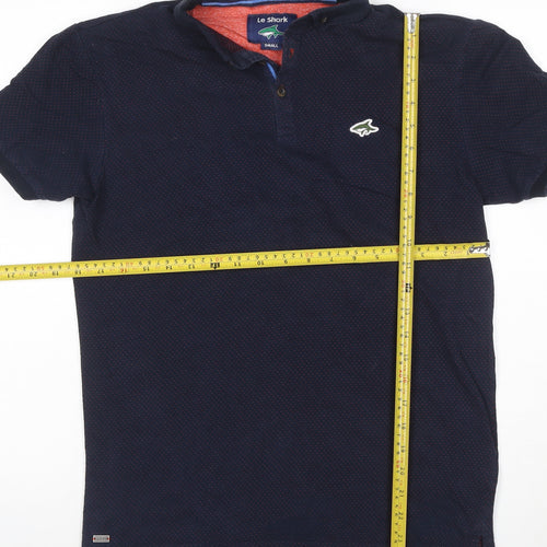 Le Shark Men's Blue Small Polo Shirt Button Down Classic Logo