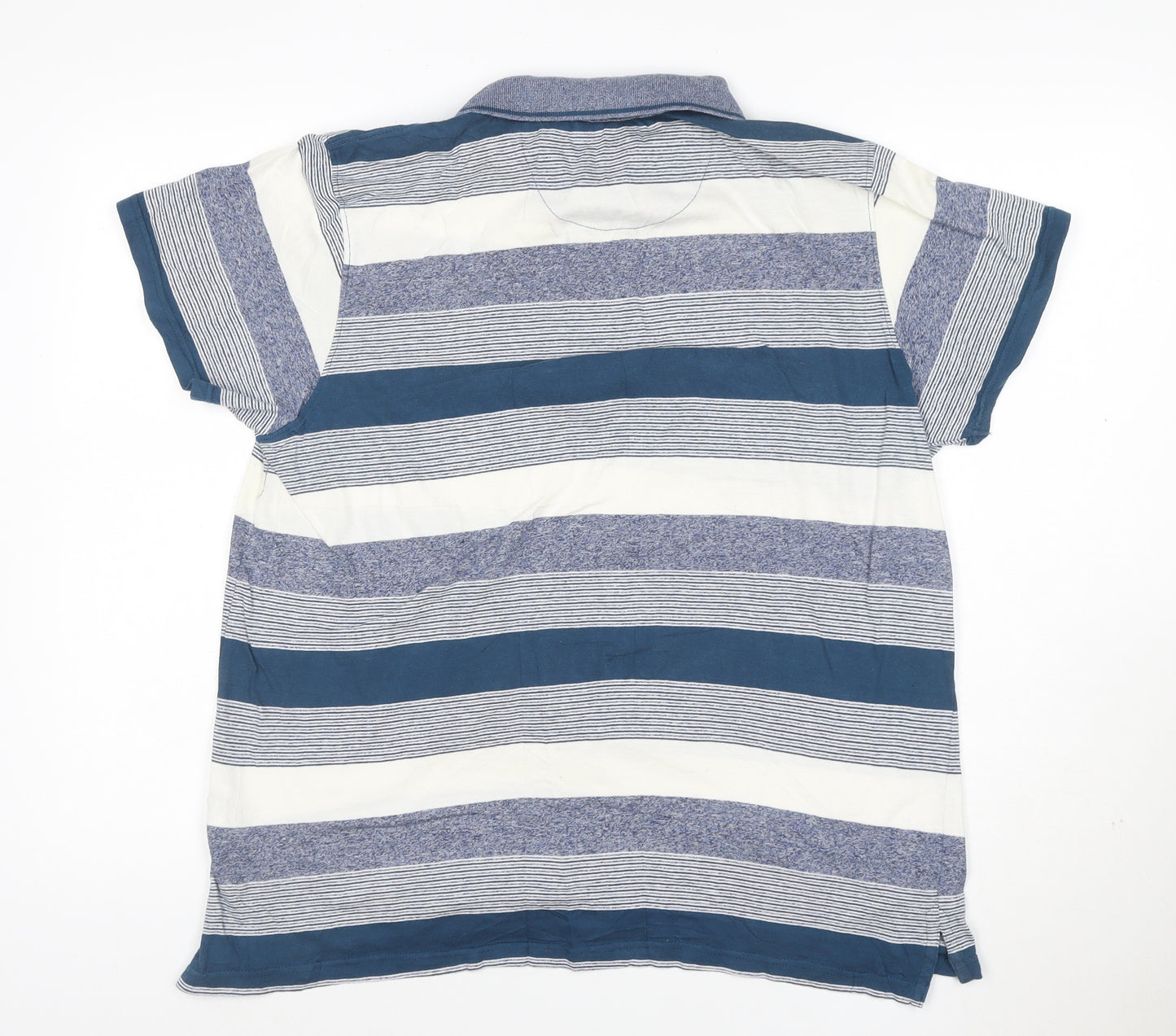 Pierre Cardin Paris Men's Blue Striped Regular Fit Polo Shirt Size L