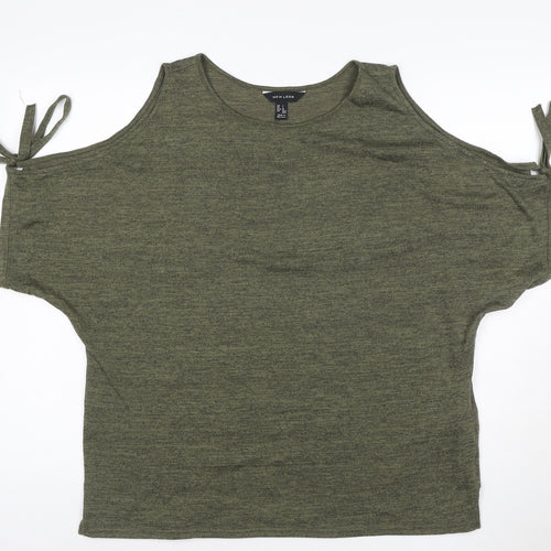 New Look Women’s Green Cold Shoulder T-Shirt Size L