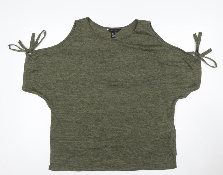 New Look Women’s Green Cold Shoulder T-Shirt Size L