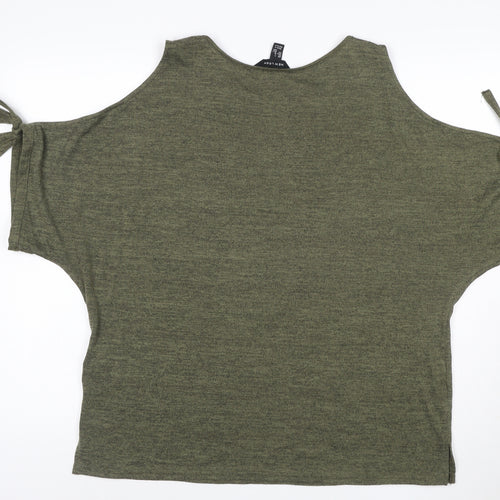 New Look Women’s Green Cold Shoulder T-Shirt Size L