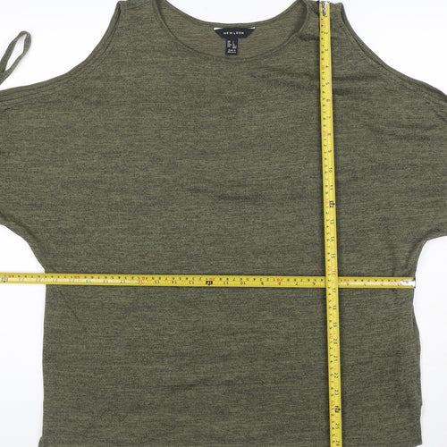 New Look Women’s Green Cold Shoulder T-Shirt Size L