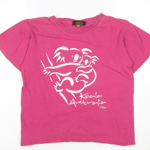 Hoxley Australia Women's Pink Graphic Koala Cotton T-Shirt Size 14
