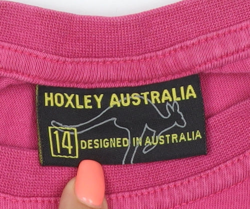Hoxley Australia Women's Pink Graphic Koala Cotton T-Shirt Size 14
