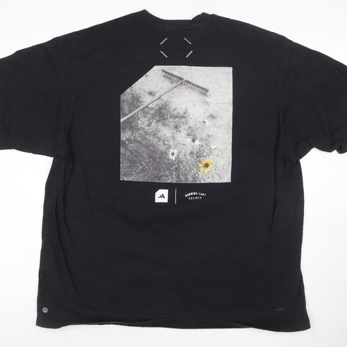 Adidas Mens Black XL Graphic Print Cotton T-Shirt