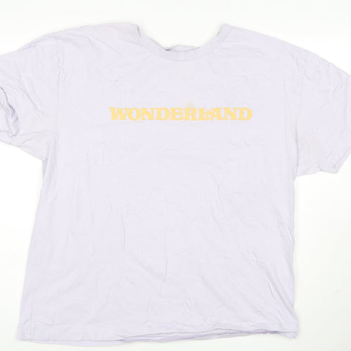 Disney Women’s White Wonderland T-Shirt Size L Short Sleeve Cotton