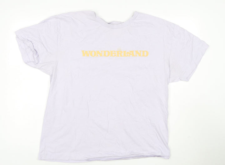 Disney Women’s White Wonderland T-Shirt Size L Short Sleeve Cotton
