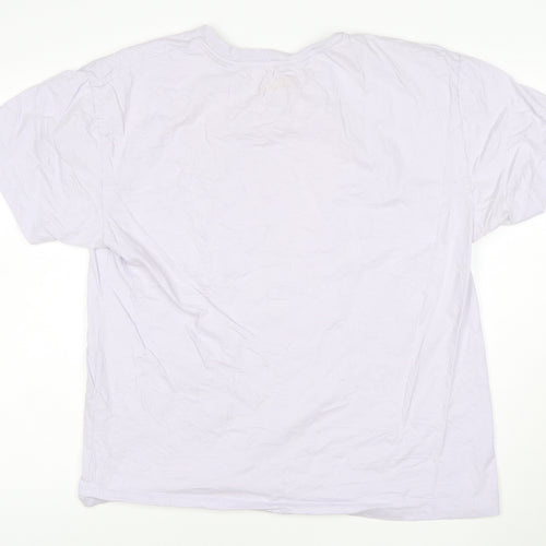 Disney Women’s White Wonderland T-Shirt Size L Short Sleeve Cotton