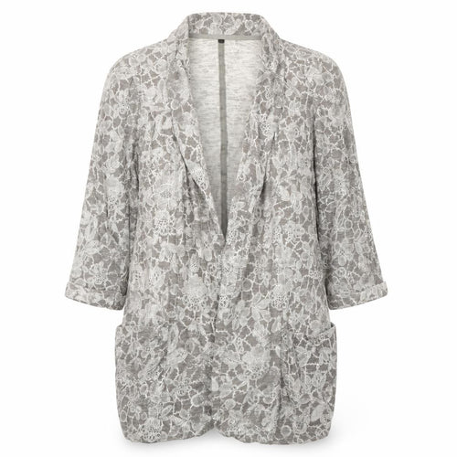 Next Women’s Grey Floral Lace Cotton Tunic Blouse Size 8
