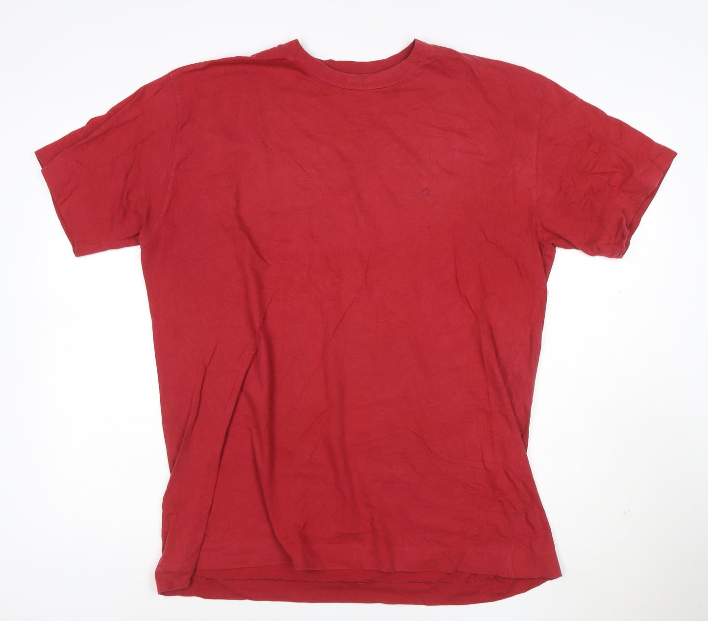 United Colors of Benetton Mens Red XL Cotton Crew Neck T-Shirt