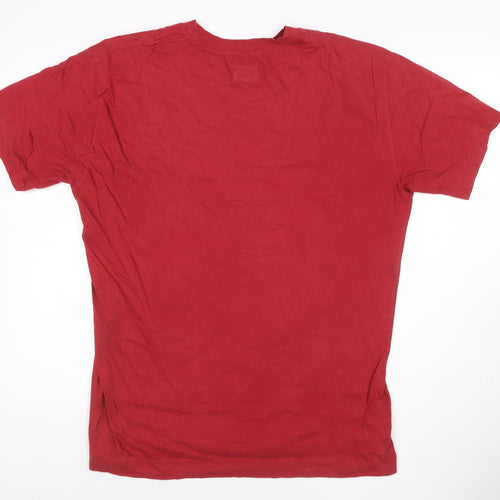 United Colors of Benetton Mens Red XL Cotton Crew Neck T-Shirt