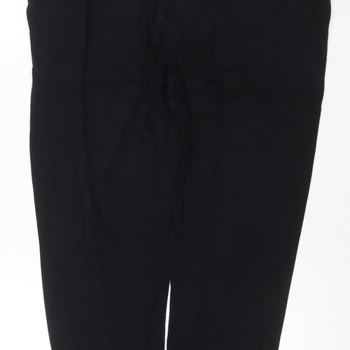 Hush Womens Black Size 10 Jersey Jogger Trousers with Zip Detail