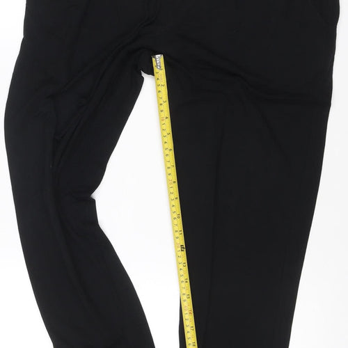 Hush Womens Black Size 10 Jersey Jogger Trousers with Zip Detail