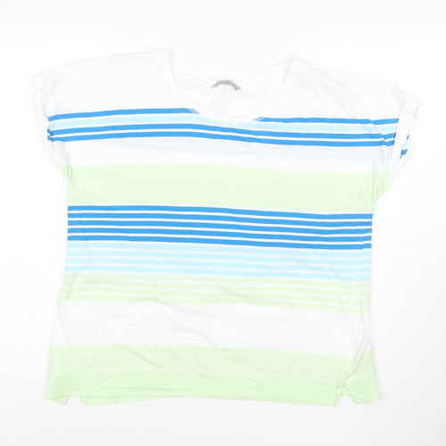 Marks and Spencer Women’s Multicoloured Striped Cotton T-Shirt Size 18