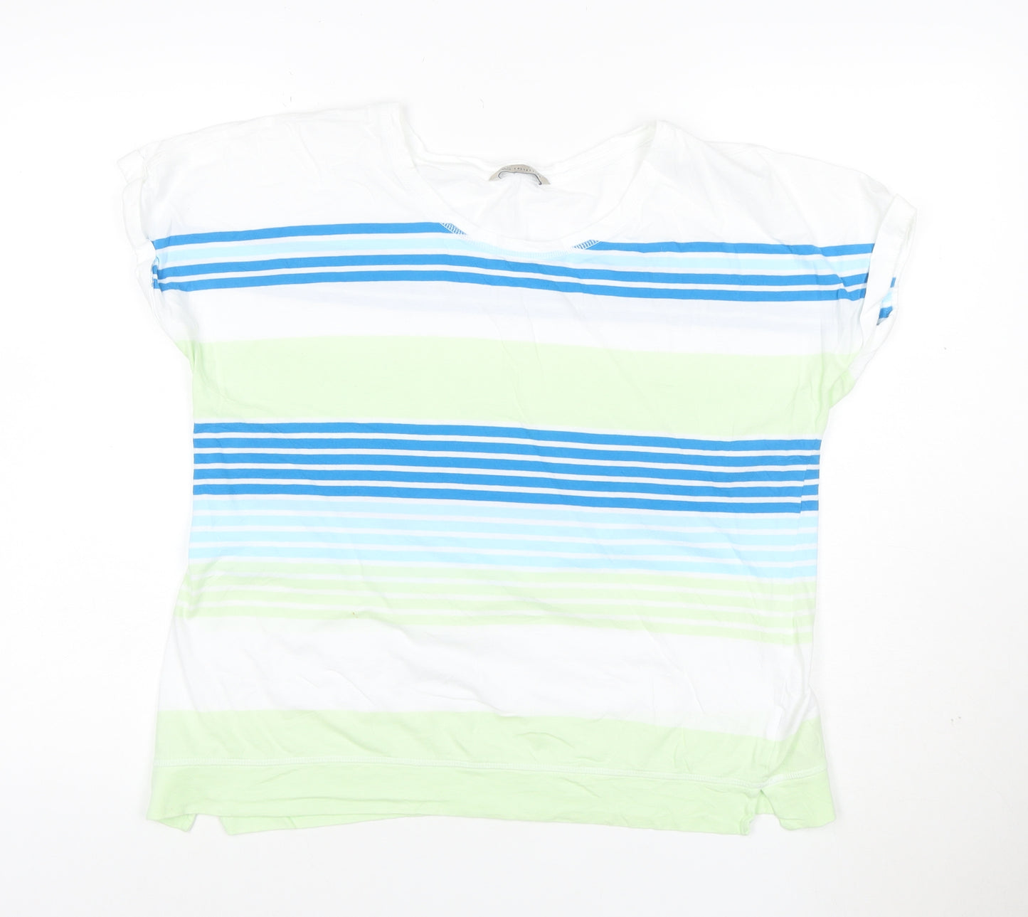 Marks and Spencer Women’s Multicoloured Striped Cotton T-Shirt Size 18