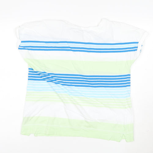 Marks and Spencer Women’s Multicoloured Striped Cotton T-Shirt Size 18