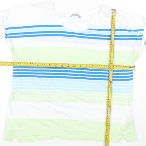 Marks and Spencer Women’s Multicoloured Striped Cotton T-Shirt Size 18