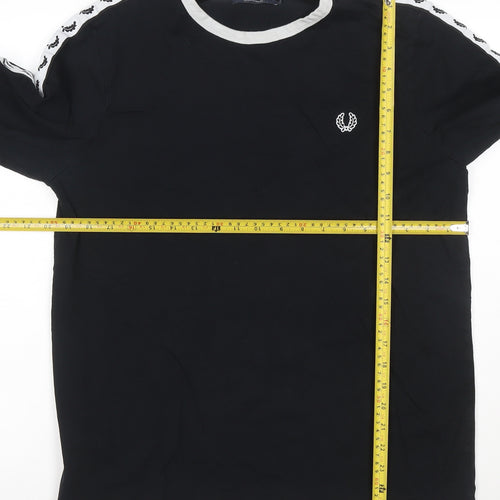 Fred Perry Men’s Black Long Sleeve Crew Neck Sports T-Shirt L