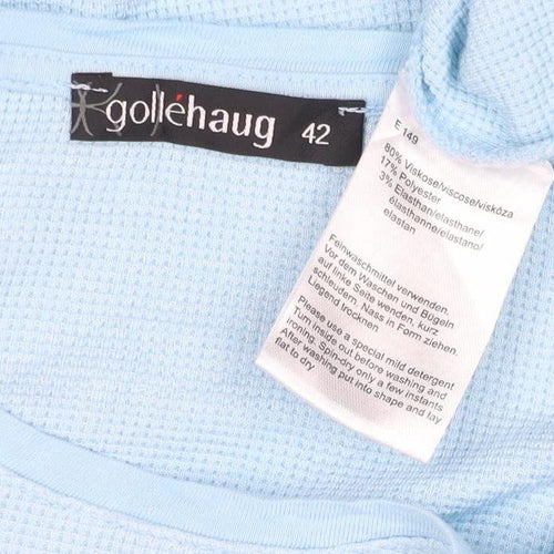 Gollehaug Women’s Blue Cotton Elastane Short Sleeve T-Shirt Size 14