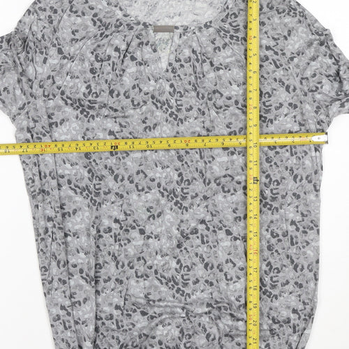 George Women’s Grey Animal Print Long Sleeve T-Shirt Size 8