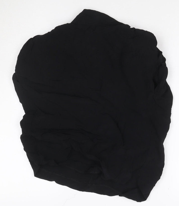 Zara Women’s Black Chiffon High Neck Long Sleeve Blouse XS