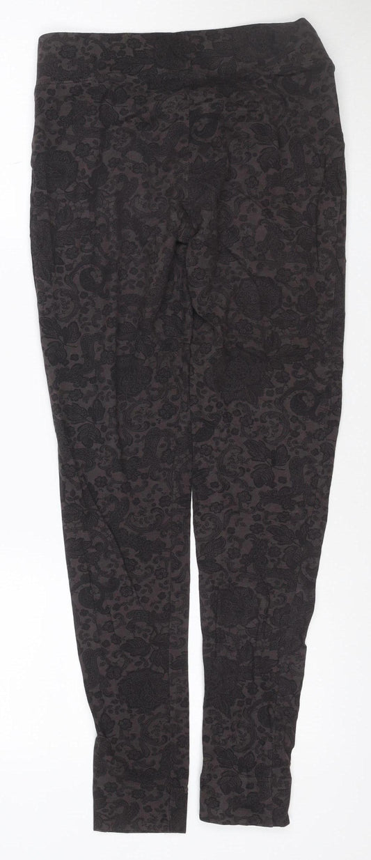 Marks and Spencer Women’s Black Floral Stretch Leggings Size 10 Long