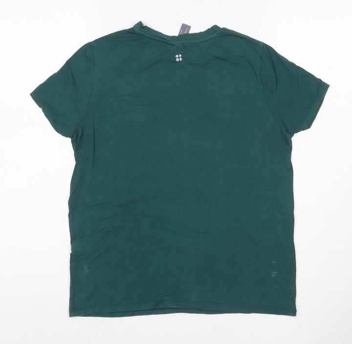 Sweaty Betty Womens Green Short Sleeve Basic T-Shirt Size S