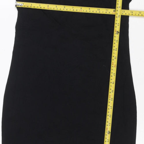 L.O.G.G. Women's Black M Bodycon Jersey Short Sleeve Knee Dress