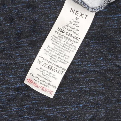 Next Men Blue Ombre Crew Neck Regular Fit Cotton T-Shirt Size M