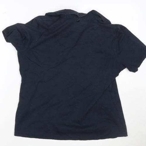 Gerry Weber Women Blue Size 12 Cotton Collared Polo Shirt