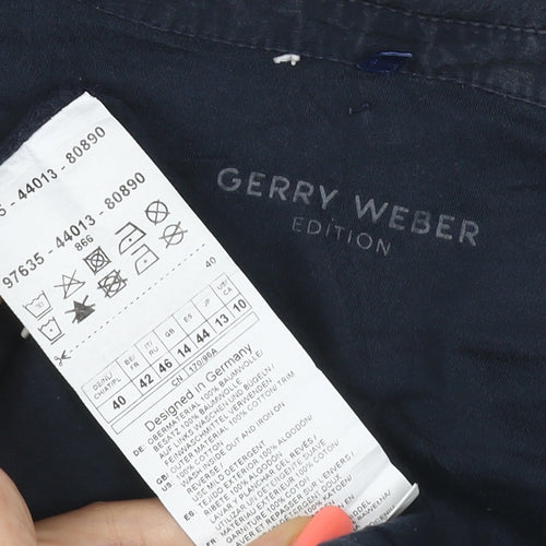 Gerry Weber Women Blue Size 12 Cotton Collared Polo Shirt
