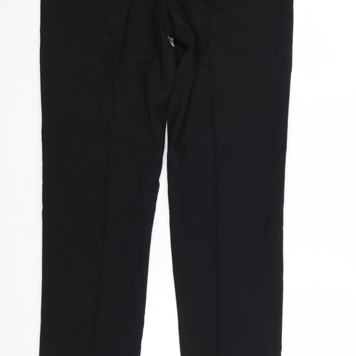 Marks and Spencer Men's Black Regular Fit Dress Trousers 32W 33L