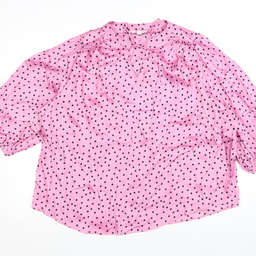 Marks and Spencer Women's Pink Polka Dot Tunic Blouse UK 24