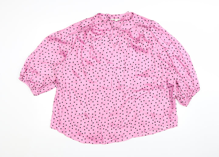 Marks and Spencer Women's Pink Polka Dot Tunic Blouse UK 24