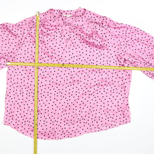 Marks and Spencer Women's Pink Polka Dot Tunic Blouse UK 24