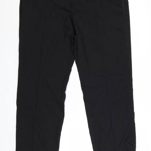 Marks and Spencer Men's Black Regular Fit Wool Blend Dress Pants 36W 29L
