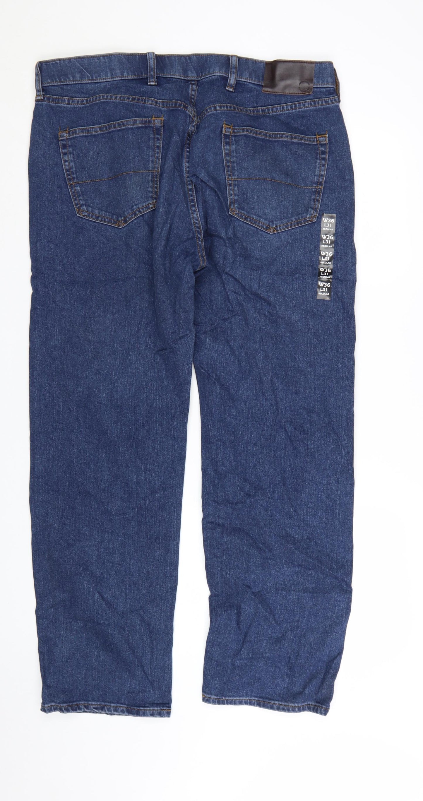 Marks and Spencer Men's Blue Straight Fit Denim Jeans 38x31